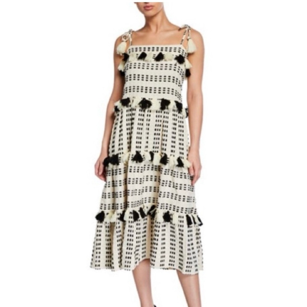 Tessora Lola Tassel Midi Dress, Size Small
